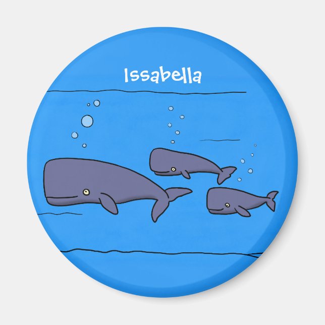 Imã Imagem das baleias de desenho animado migrante em  (Frente)