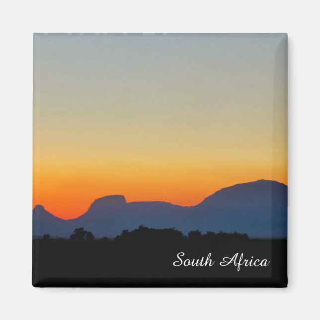 Imã Imagem das Montanhas Sunset da África do Sul (Frente)