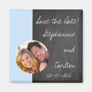 Imã Imagem de Anúncio de Casamento Azul Chalkboard