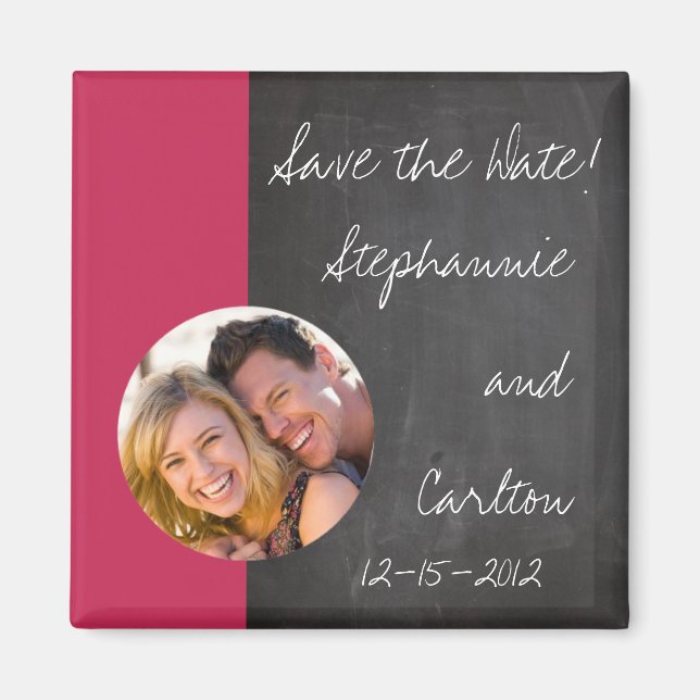 Imã Imagem de Anúncio de Casamento Rosa Chalkboard (Frente)