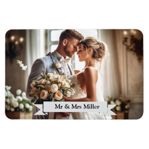 Ímã Imagem de Anúncio de Foto de Casamento Personaliza