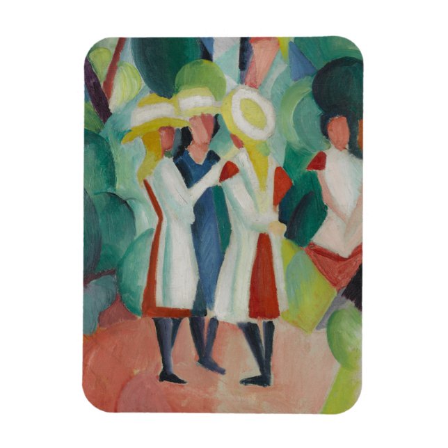 Ímã Imagem de Arte "Três Meninas" (Vertical)