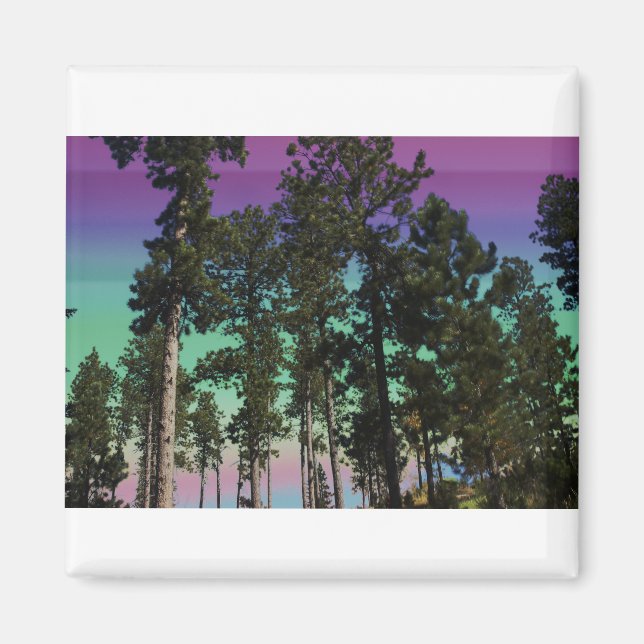 Imã Imagem de Árvore Colorido (Frente)