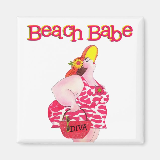 Imã Imagem de Beach Babe (Frente)