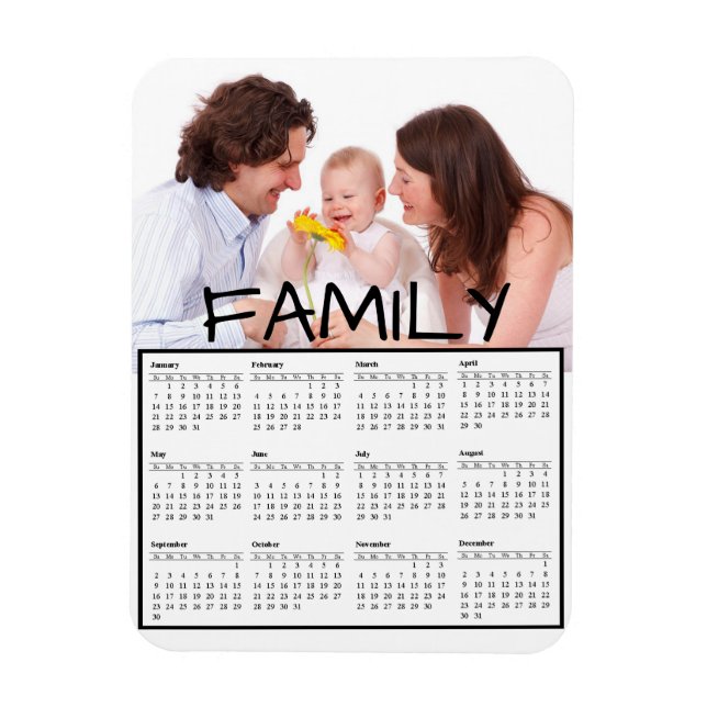 Ímã Imagem de Calendário 2018 Perosnalizada para Foto  (Vertical)