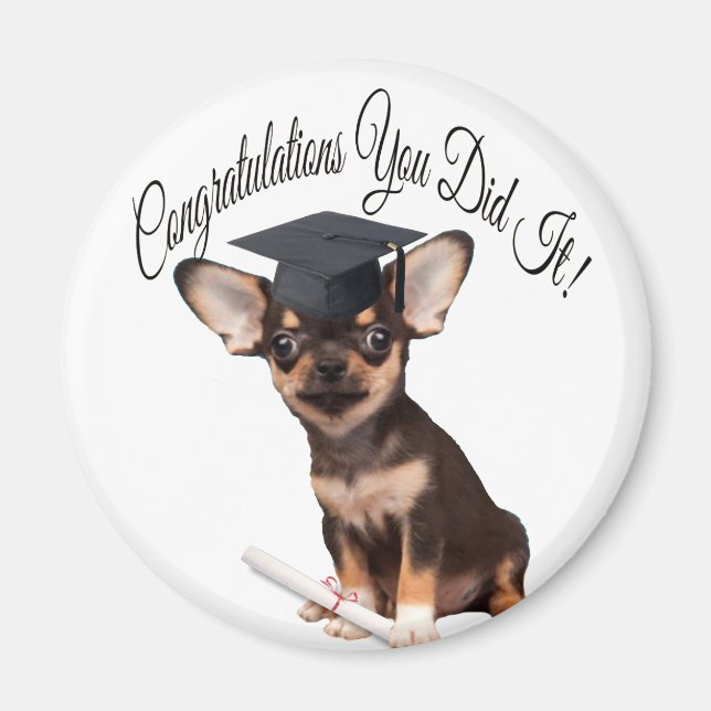 Imã Imagem de cão Chihuahua para graduação (Frente)