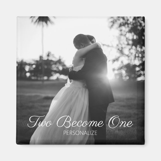 Imã Imagem de Casamento de Texto Personalizável (Frente)