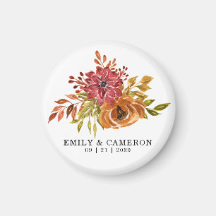 Imã Imagem de Casamento Floral de Queda Elegante