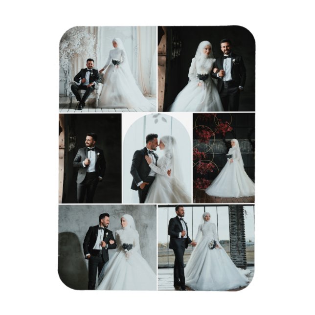 Ímã Imagem de Colagem de Casamento Personalizado de 7  (Vertical)