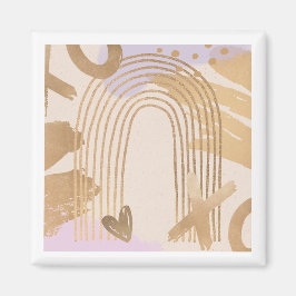 Imã Imagem de Colagem do Arco-Íris XOXO Dourado