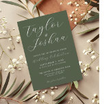 Ímã Imagem de Convite para Casamento de Caligrafia Mod<br><div class="desc">Design minimalista moderno com belos planos de caligrafia! Procure a placa RSVP correspondente na mesma coleção!</div>