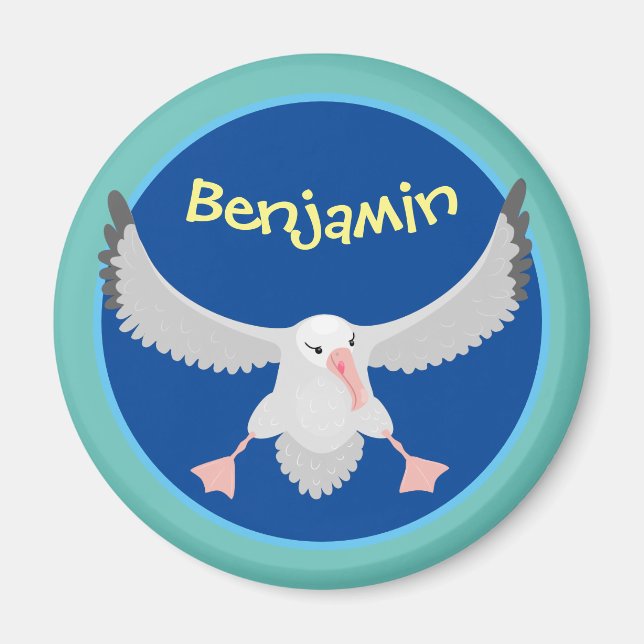 Imã Imagem de desenho animado de aves voadoras de alba (Frente)