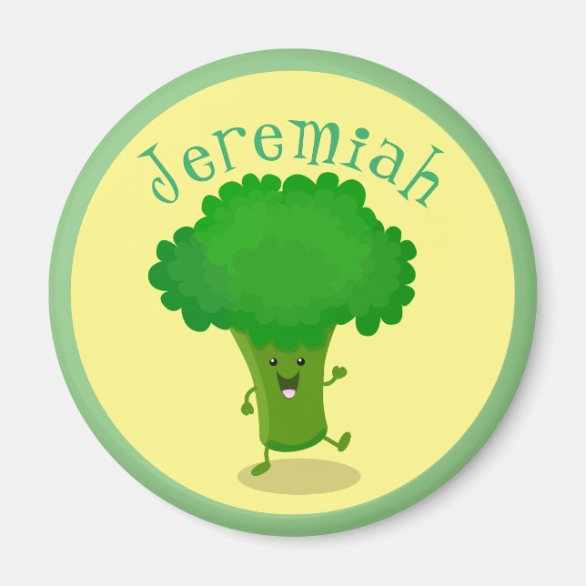 Imã Imagem de desenho animado de brócolis dançarino en (Frente)