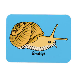 Ímã Imagem de desenho animado de caracol amarelo-bonit