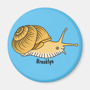 Imã Imagem de desenho animado de caracol amarelo-bonit