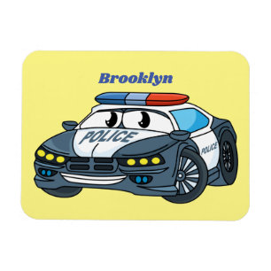 Ímã Imagem de desenho animado de carro da polícia fel