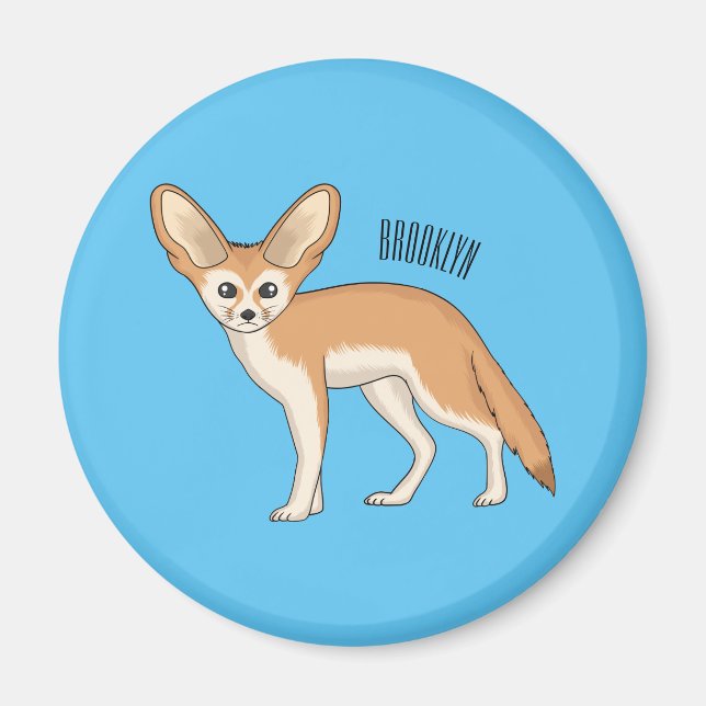 Imã Imagem de desenho animado de fennec fox (Frente)