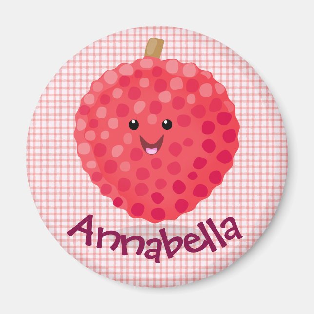 Imã Imagem de desenho animado de liso rosa-claro (Frente)