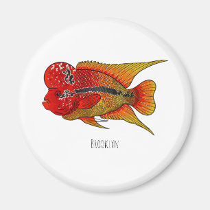 Imã Imagem de desenho animado de peixes-cichlid-Flor