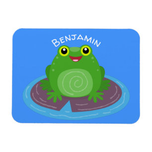 Ímã Imagem de desenho animado do sapo verde-bonito