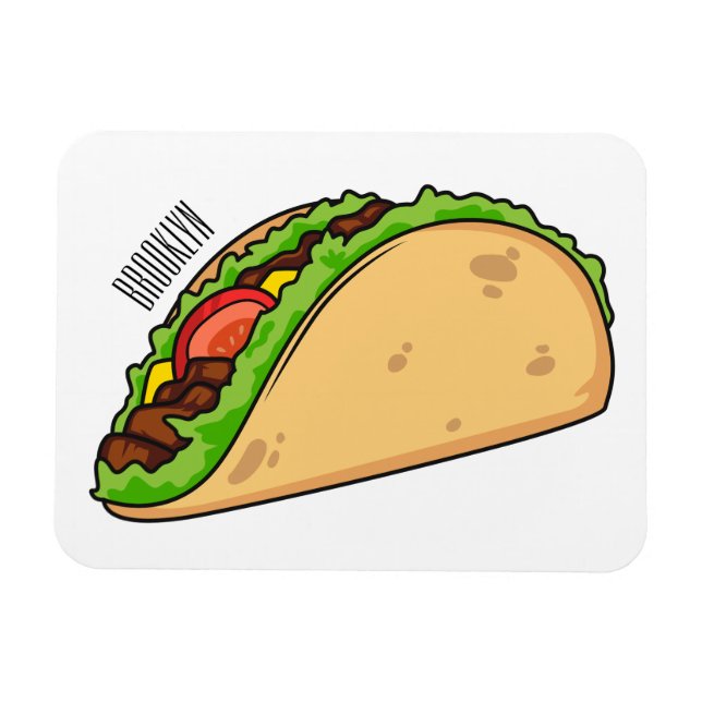 Ímã Imagem de desenho animado do Taco (Horizontal)