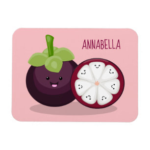 Ímã Imagem de desenho animado roxo e bonito