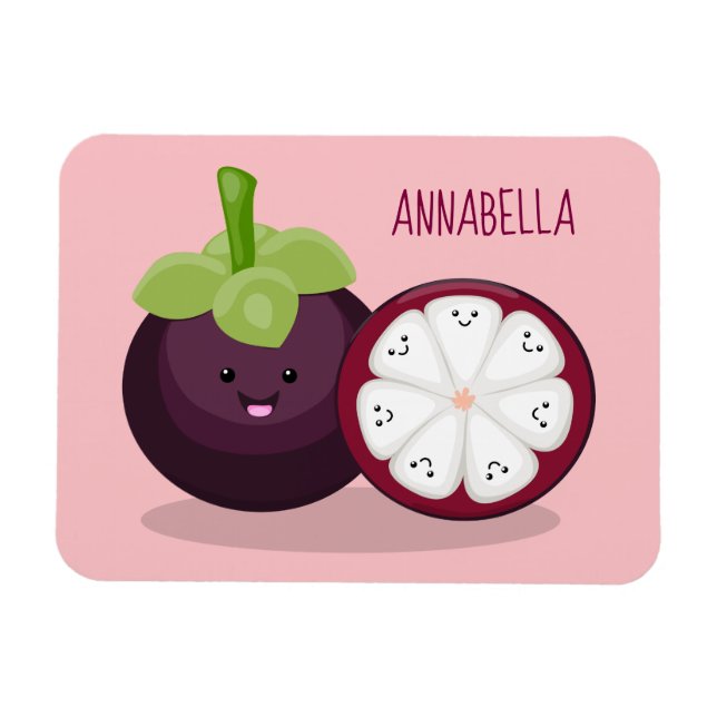 Ímã Imagem de desenho animado roxo e bonito (Horizontal)