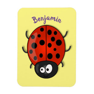 Ímã Imagem de desenhos animados de ladybug vermelho e