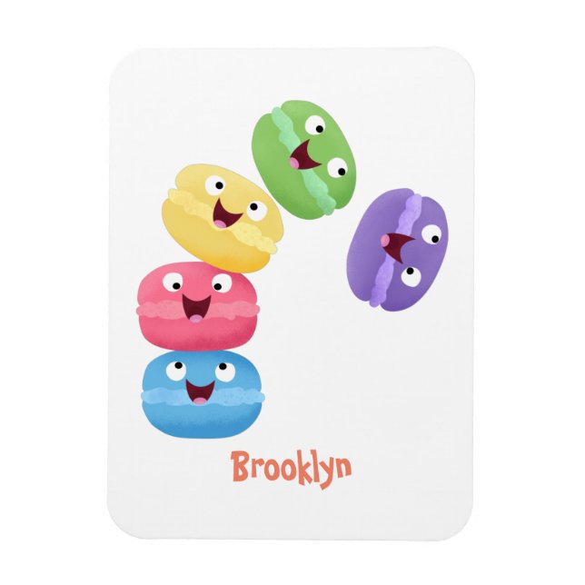 Ímã Imagem de desenhos animados de macarões engraçados (Vertical)