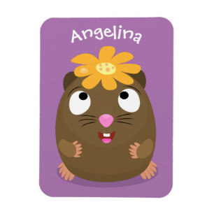 Ímã Imagem de desenhos animados felizes da cobaia