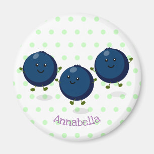 Imã Imagem de desenhos animados roxos de mirtilos bran