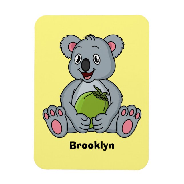 Ímã Imagem de desenhos em coala e coco (Vertical)