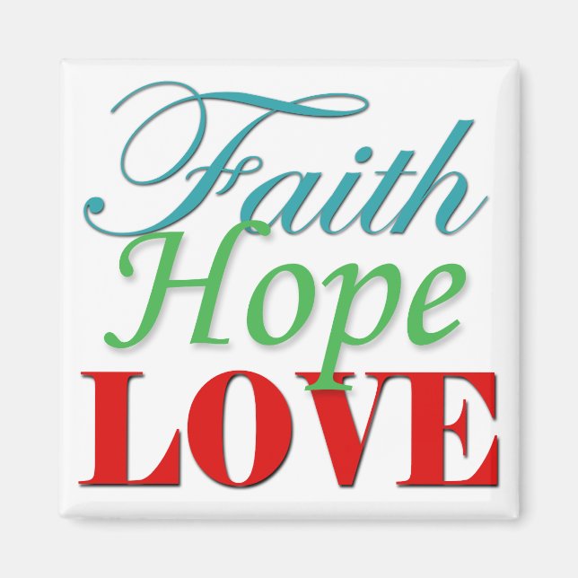 Imã Imagem de Faith Hope & Love (Frente)
