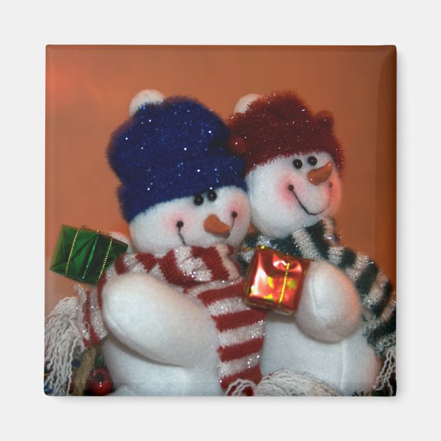 Imã Imagem de Férias Snowpeople (Frente)