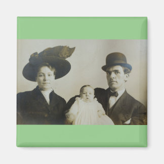 Imã Imagem de Fotografia B&W RPPC da Família Bowler
