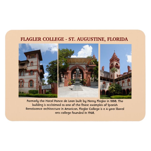 Ímã Imagem de Fotografia Flexível do Flagler College (Horizontal)