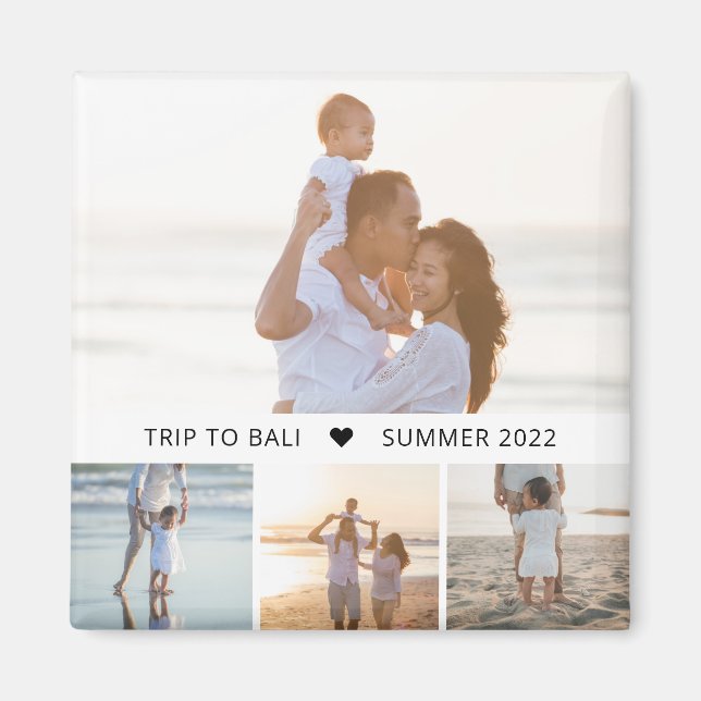 Imã Imagem de Fotografias a Cores Editáveis de Colagem (Frente)