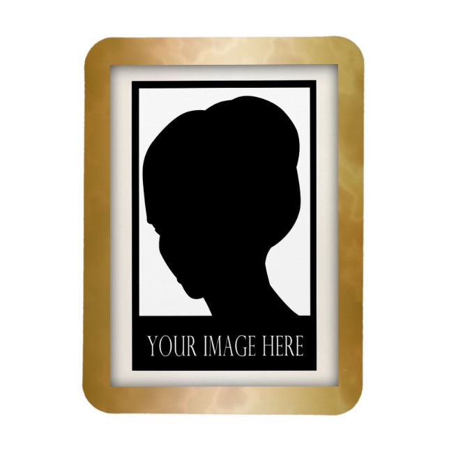 Ímã Imagem de Fotos Dourada e Rosa Marble (Vertical)