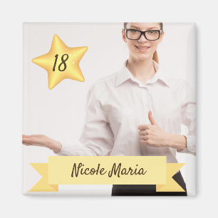 Imã Imagem de Fotos Personalizada com Nome e Idade