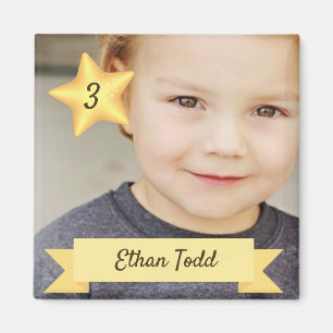 Imã Imagem de Fotos Personalizada com Nome e Idade