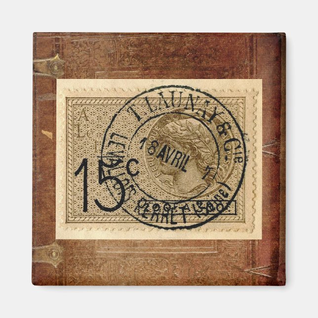 Imã Imagem de Impressão de Carimbo de Carimbo Antiquad (Frente)