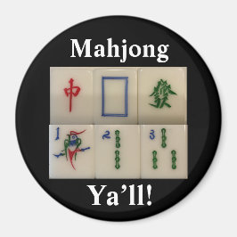 Imã Imagem de Mahjong engraçada com azulejos de bambu