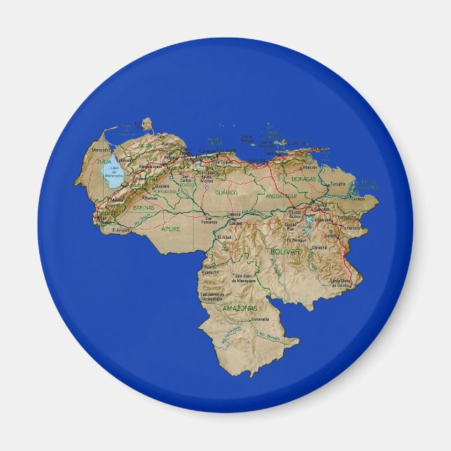 Imã Imagem de Mapa da Venezuela (Frente)