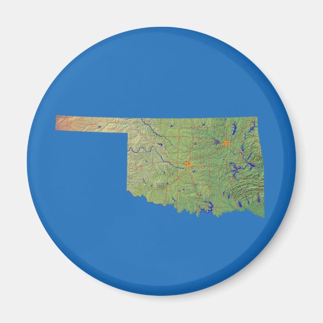 Imã Imagem de Mapa de Oklahoma (Frente)