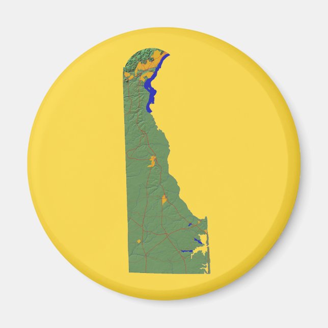 Imã Imagem de Mapa Delaware (Frente)