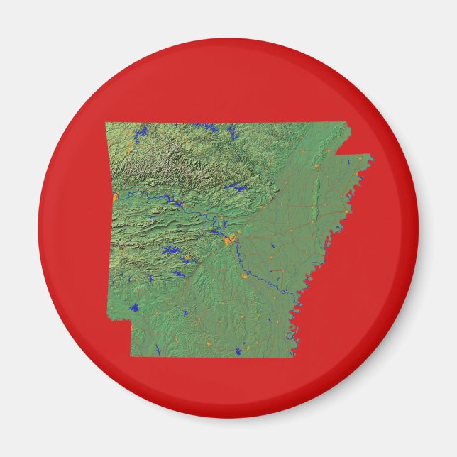 Imã Imagem de Mapa do Arkansas (Frente)