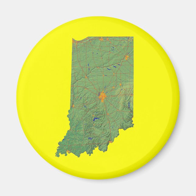 Imã Imagem de Mapa do Indiana (Frente)