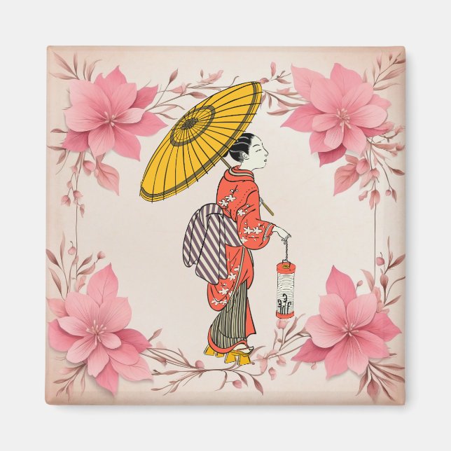 Imã Imagem de Mulher Asiática (Frente)