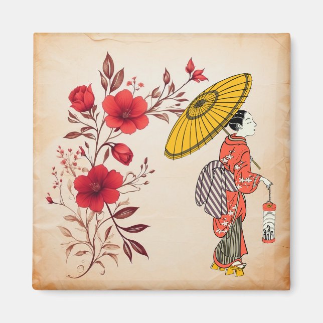 Imã Imagem de Mulher Asiática (Frente)