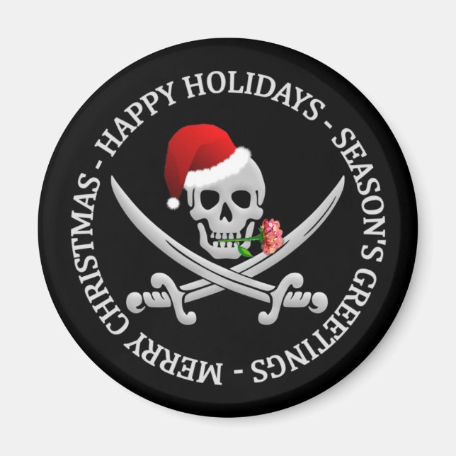 Imã Imagem de Natal Pirata (Frente)